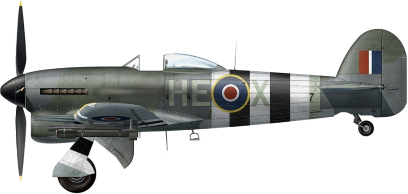 Hawker typhoon mk ib he x mn527 263 sqn raf