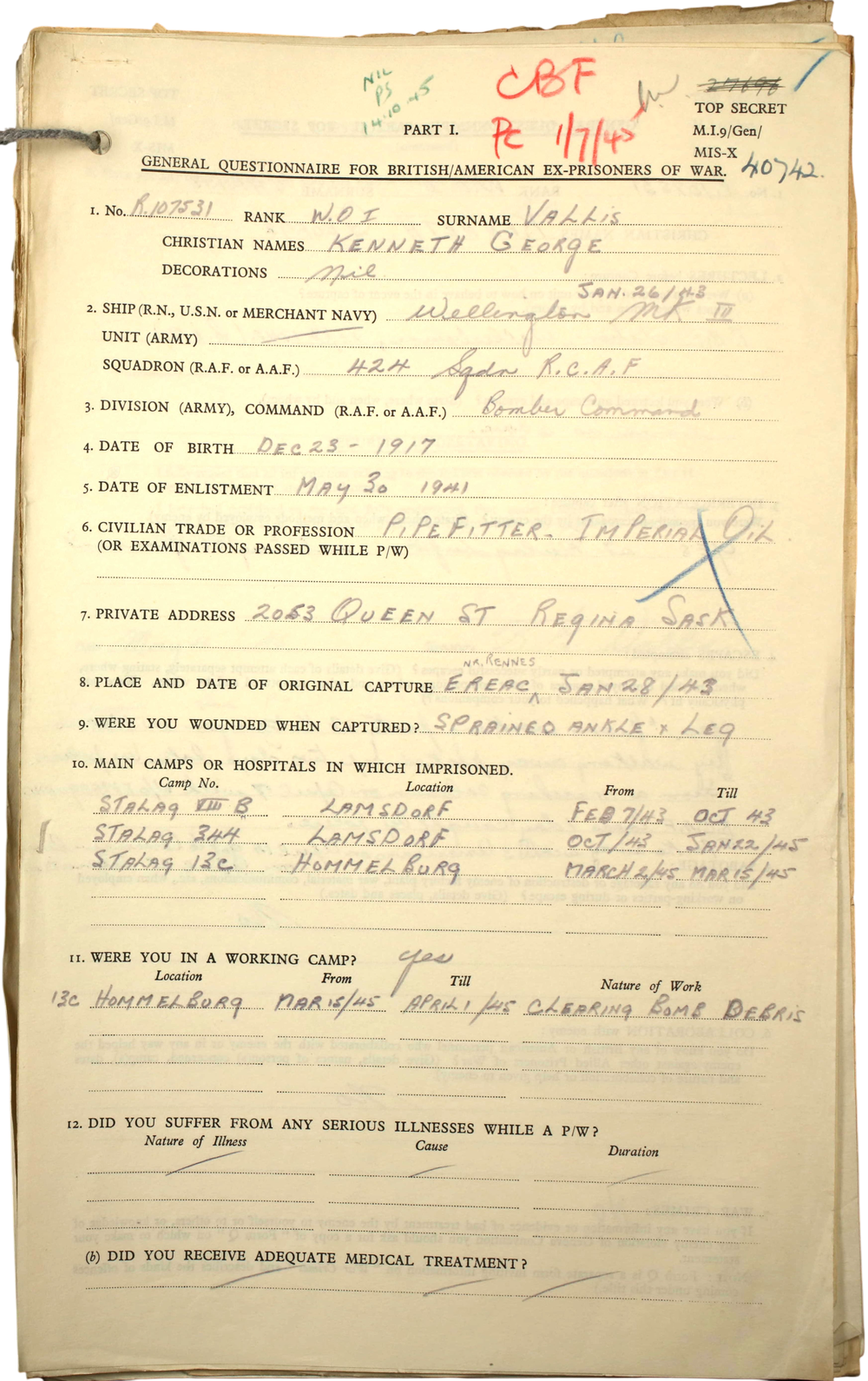 Pow file kenneth george vallis a