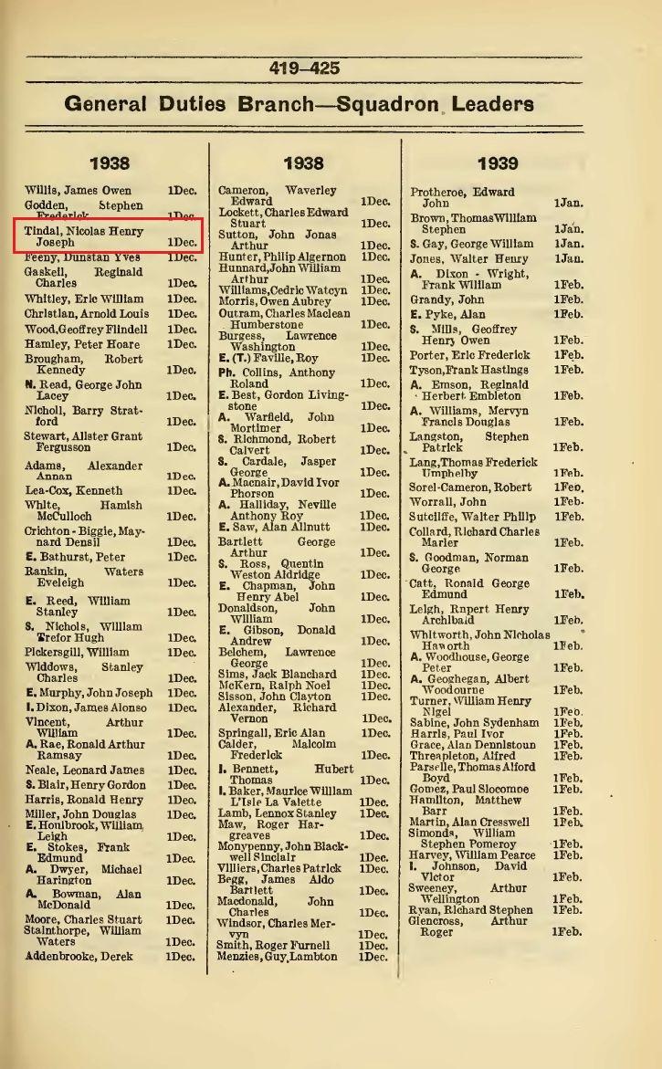 The air force list april 1939